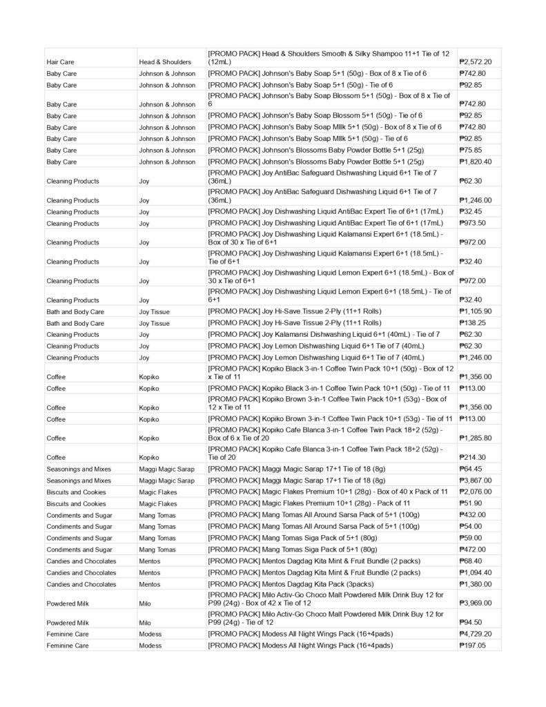 Taytay Price List Growsari SuperTindera